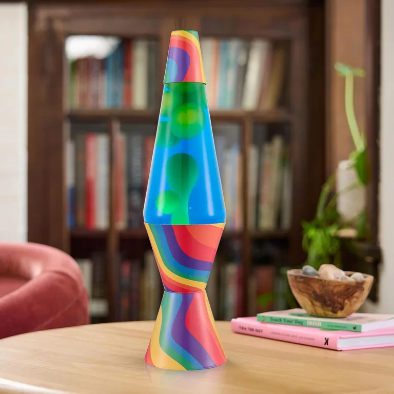 Warped Rainbow Lava Lite lamp — room setting