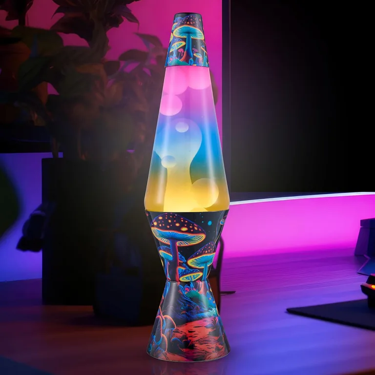 Trippy Shrooms Lava Lite lamp — room setting